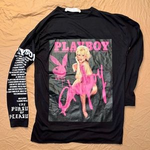 Playboy Missguided Oversized Long Sleeve Shirt